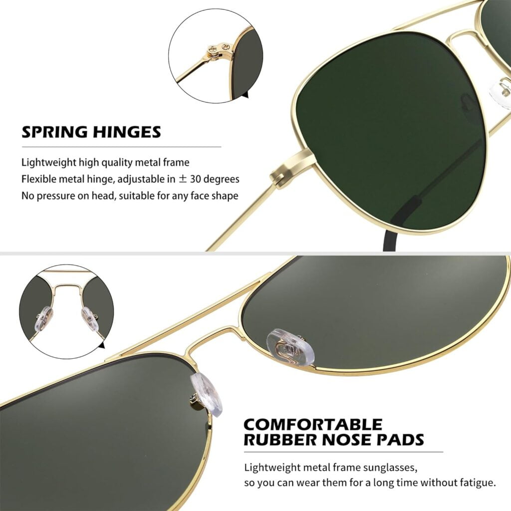 Pro Acme Classic Polarized Aviator Sunglasses for Men and Women UV400 Protection