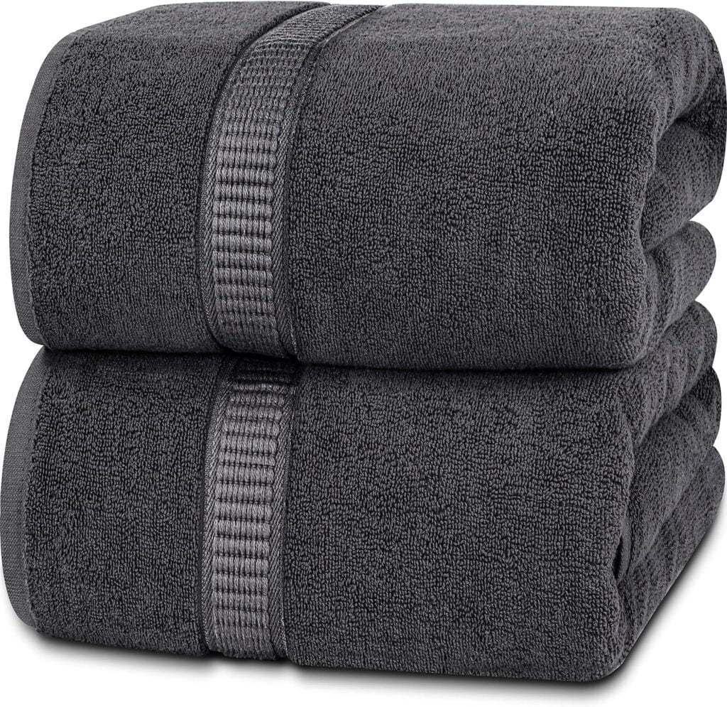 Utopia Towels - Luxurious Jumbo Bath Sheet 2 Piece - 600 GSM 100% Ring Spun Cotton Highly Absorbent and Quick Dry Extra Large Bath Towel - Super Soft Hotel Quality Towel (35 x 70 Inches, Grey)