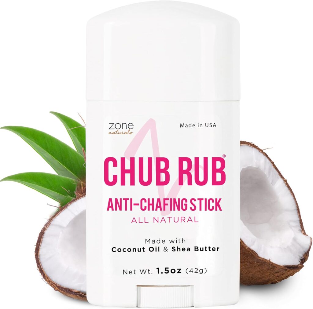 Zone Naturals Chub Rub Stick - 100% Natural Anti Chafing Stick - Friction Defense Stick - Anti Chafe Stick Reduces Rubbing and Irritation - 1.5 Ounce